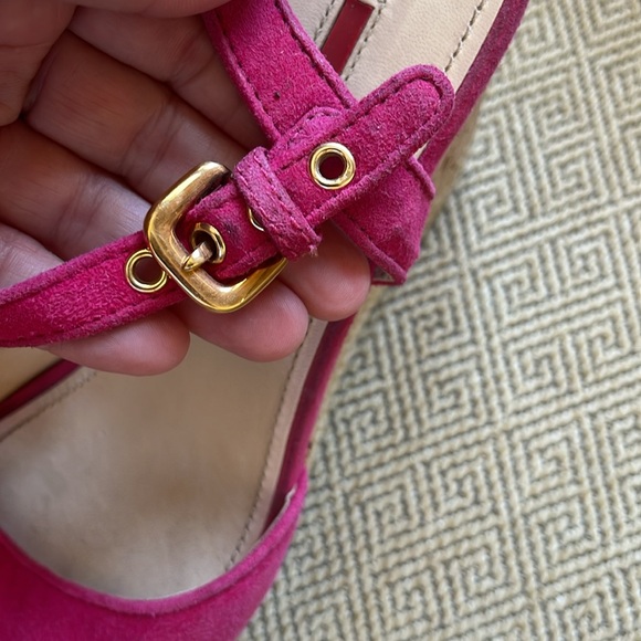 Prada Hot Pink Espadrille Wedge Sandals, 38 - Picture 7 of 16